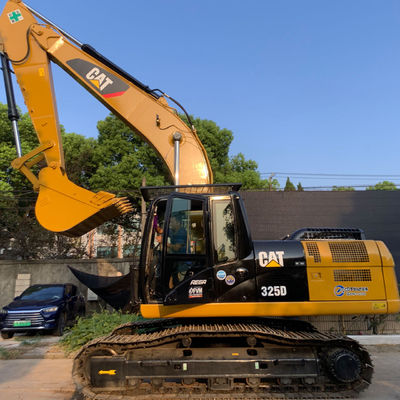 การเกษตร ใช้ CAT Excavator มือสอง Backhoe Excavator CAT325D สีเหลือง
