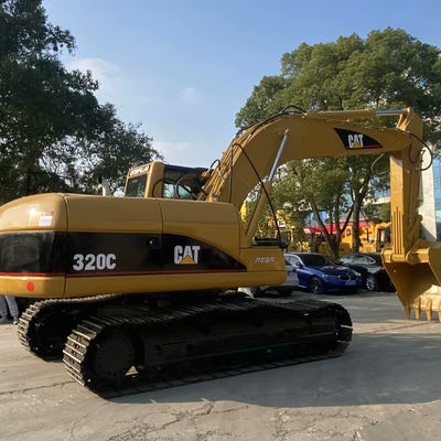 10T CAT320C เครื่องจักรกลก่อสร้างมือสอง เครื่องขุดแคร์พิลเลอร์ 110kw