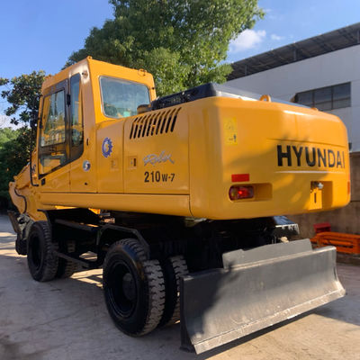 HYUNDAI 210W-7 เครื่องขุดล้อเก่า อุปกรณ์ก่อสร้างที่ใช้ 124KW สําหรับการเหมืองแร่