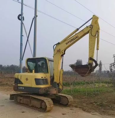 มือสอง Hyundai 60 Excavator Digger Mini Hydraulic Crawler Excavator 5850 กิโลกรัม