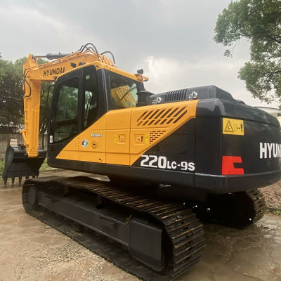 เครื่องขุดเก่า Hyundai 220lc-9s สีเหลือง เครื่องขุดมือสอง