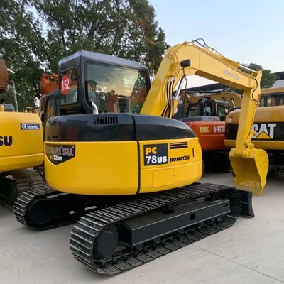 ใช้ Komatsu Excavator Pc78 7.67 ตันมือสอง Crawler Digger สําหรับการก่อสร้าง