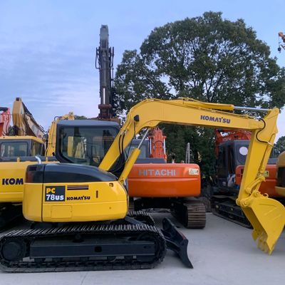 ใช้ Komatsu Excavator Pc78 7.67 ตันมือสอง Crawler Digger สําหรับการก่อสร้าง