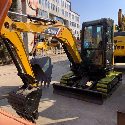 ดินเคลื่อนที่ใช้ SANY 35U Excavator Digger น้ําเย็น สีเหลือง