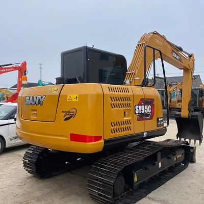 สีเหลือง ใช้เครื่องขุดขนาดเล็ก SANY 95c เครื่องขุดมือสอง 9180kg