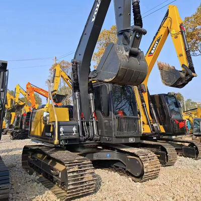 VOLVO EC140 เครื่องขุดไฮดรอลิกมือสอง 77KW เครื่องขุดเก่า Volvo Crawler ประสิทธิภาพสูง