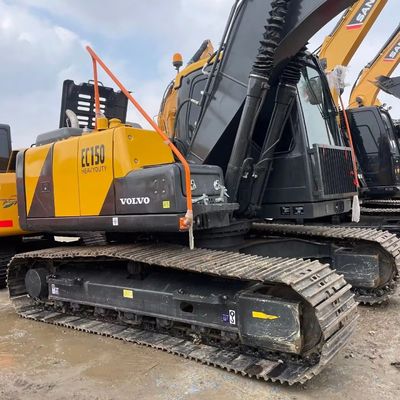 บํารุงรักษาดี Volvo Hydraulic Excavator Volvo 150D เครื่องมือก่อสร้างเก่า