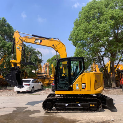 เครื่องขุดชนิด Crawler ใช้ CAT307.5 เครื่องขุด Caterpillar เก่าที่มีถัง Backhoe